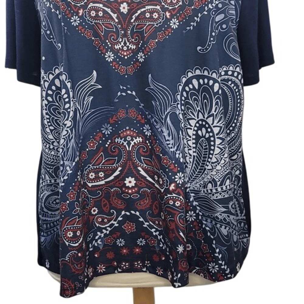 Kim Rogers Navy Blue Floral Embellished Top‎ - Picture 3 of 12